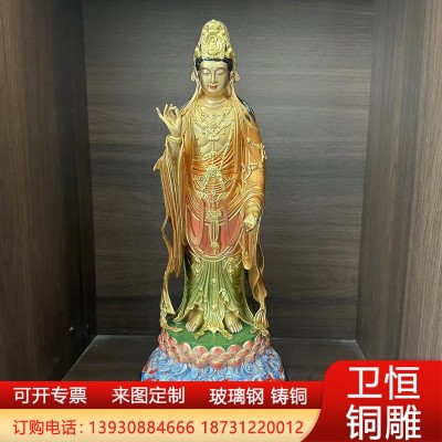 铸铜西方三圣佛像神像阿弥陀佛观音大势至菩萨树脂玻璃钢铜雕定做