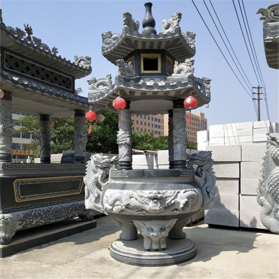 石材石雕青石香炉雕刻花岗岩寺庙大小供香佛石雕香炉道观石雕香炉